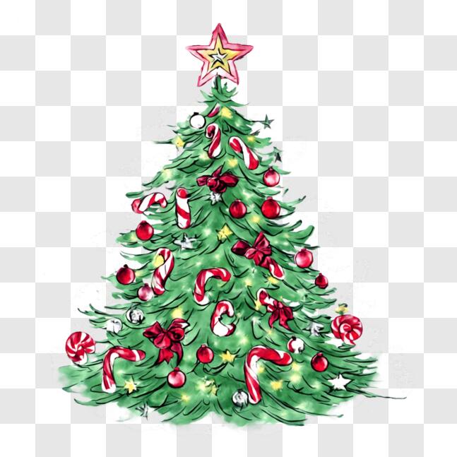 Download Festive Christmas Tree Clip Art for Holiday Decorations PNG ...