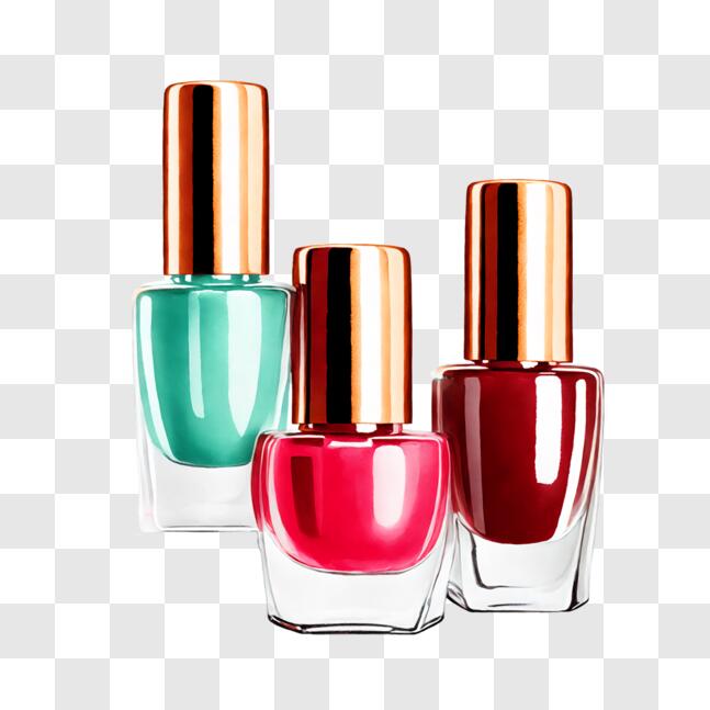 Download Colorful Nail Polish Bottles for Manicures and Pedicures PNG ...