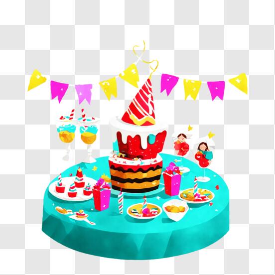 Bolo decorado de aniversário em 2023  Festa de aniversário colorida, Bolo  de aniversário colorido, Festa simples aniversario