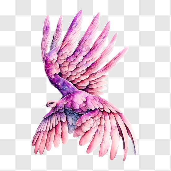 Télécharger Oiseau rose volant - Œuvre d'art ornementale PNG En Ligne -  Creative Fabrica