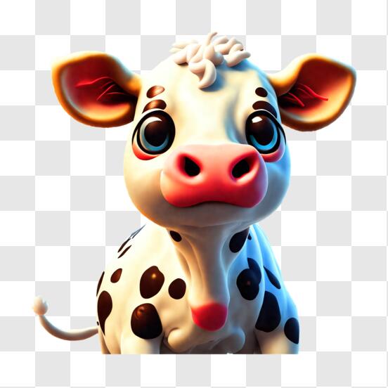 Télécharger Adorable figurine de vache jouet PNG En Ligne - Creative Fabrica