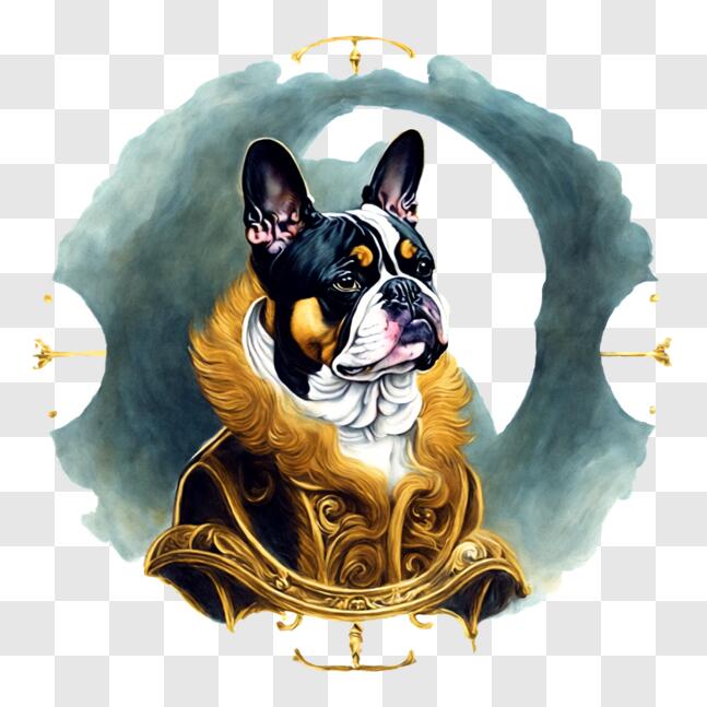Scarica Elegante Pittura di Cane Boston Terrier PNG Online - Creative  Fabrica