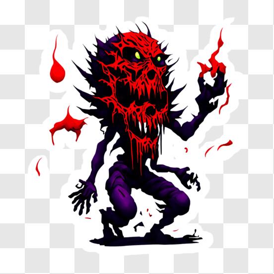 Personagem de desenho animado monstro alienígena roxo com dentes