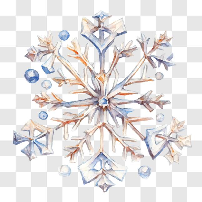 Download Watercolor Snowflake Decoration for Winter PNG Online ...