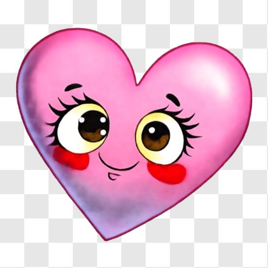Download Cute and Expressive Pink Heart PNG Online - Creative Fabrica