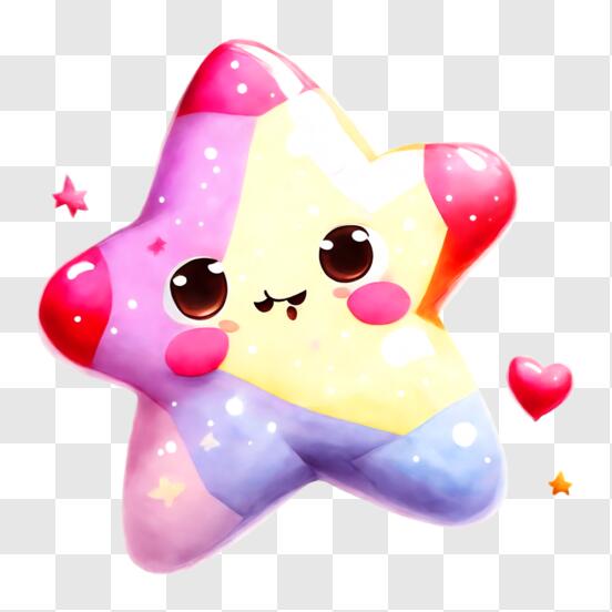 Download Cartoon Star in Water with Bubbles PNG Online - Creative