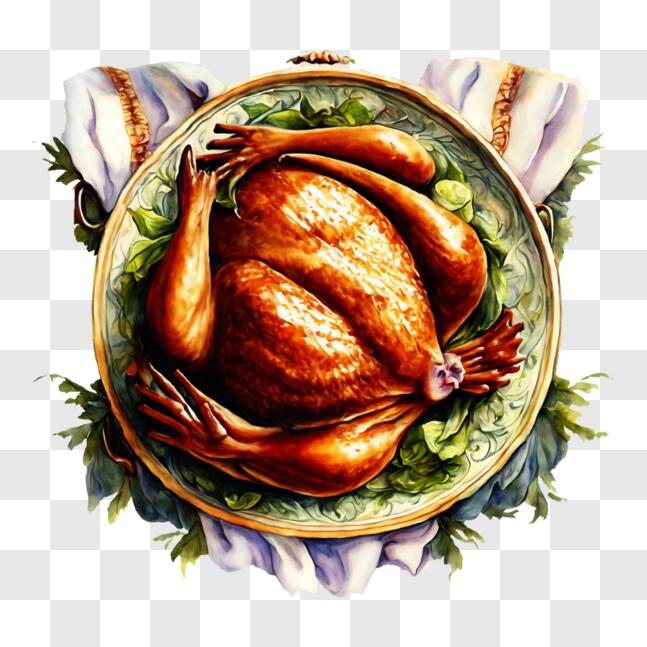 Download Beautifully Presented Turkey on a Plate PNG Online - Creative ...