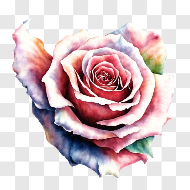 Scarica Pittura ad acquerello di una rosa rosa a forma di cuore aperto su  sfondo nero PNG Online - Creative Fabrica