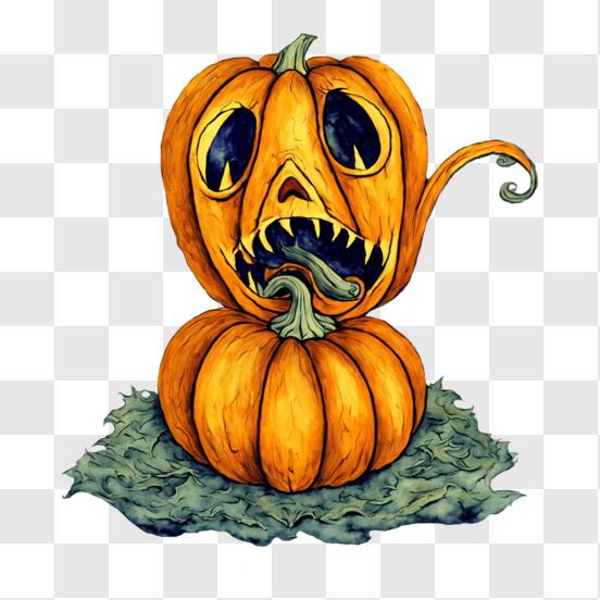 Download Halloween Pumpkin with Scary Face PNG Online - Creative Fabrica