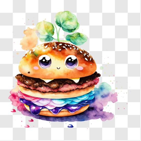 Papel pintado de dibujos animados y fondo de hamburguesas muy genial