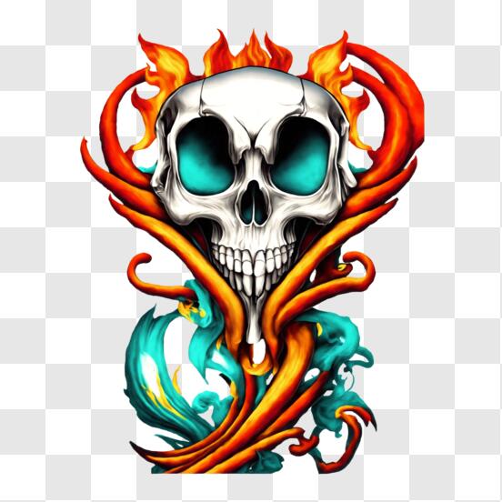 Flaming Skull Tattoo Design 225134 Vector Art at Vecteezy
