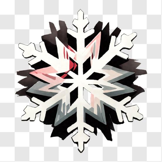 Download Decorative Paper Snowflake with Silver Snowflakes Design PNG  Online - Creative Fabrica