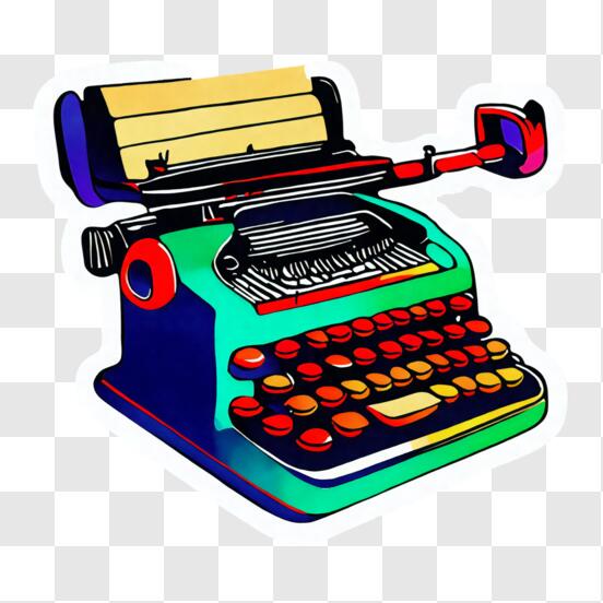 Descarga Máquina de escribir vintage con papel PNG En Línea - Creative  Fabrica