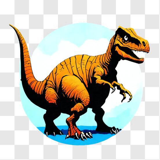 Desenho animado do dinossauro tiranossauro rex rugindo