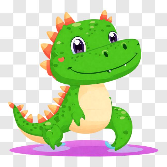 Download Cute Green Dinosaur - Educational and Fun PNG Online ...