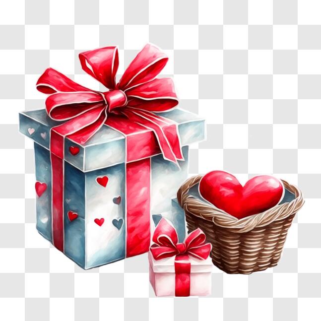 Coffret Cadeau Saint Valentin Et Coeur Rouge PNG , Cadeau Saint Valentin, Papier  Cadeau, Boîte à Ruban Image PNG pour le téléchargement libre