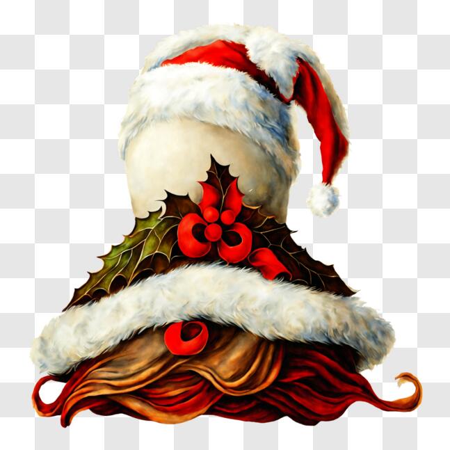 Download Festive Woman wearing an Ornamented Santa Hat PNG Online ...