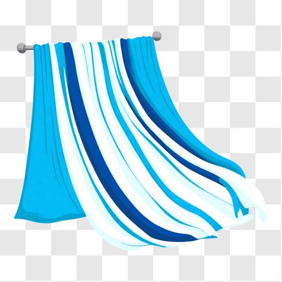 Download Striped Beach Towel Hanging on Clothesline PNG Online