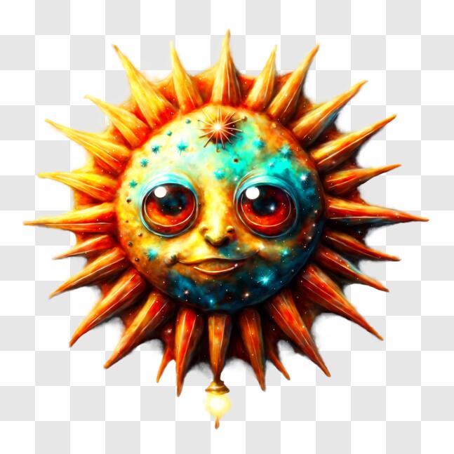 Download Colorful Sun with Big Eyes and Red Eyeglasses PNG Online ...