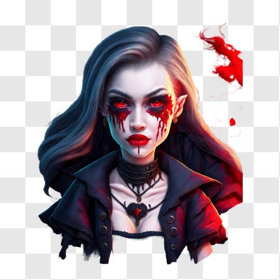 Desenho para colorir o rosto de uma garota vampira · Creative Fabrica