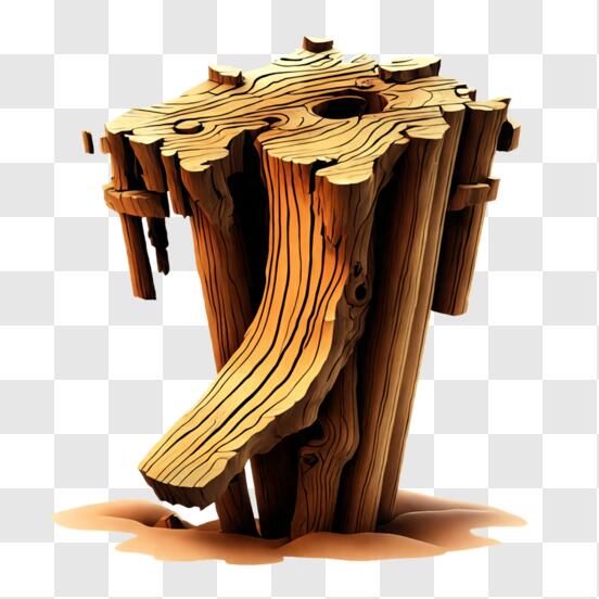 Scarica Decorazione unica di tronco di legno PNG Online - Creative Fabrica