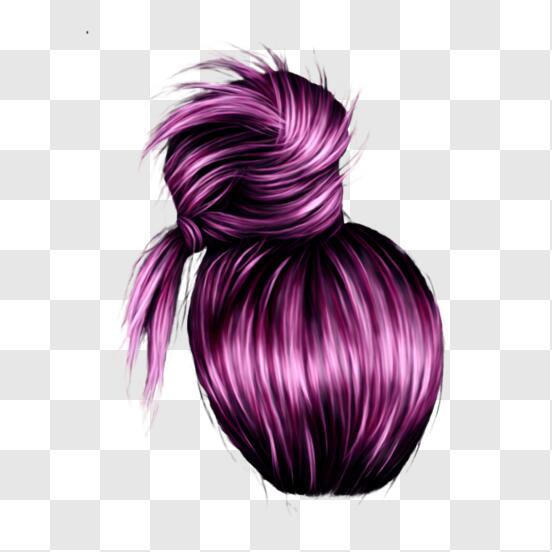 rabo de cavalo fofo cabelo roxo ilustração de personagem de anime