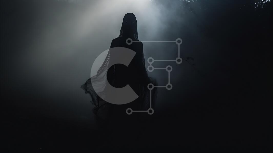 Abstract Image of a Mysterious Figure in Black Clothing stock photo ...