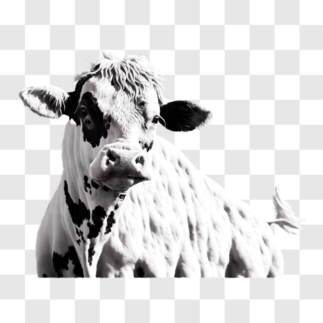 Download Curly-haired Cow with an Inquisitive Stare PNG Online ...