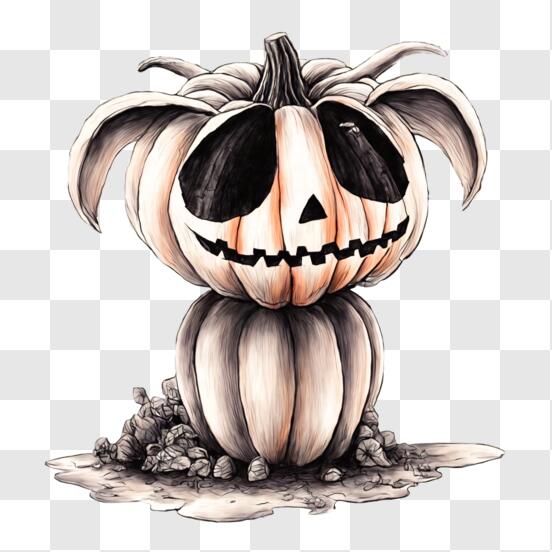 Abóbora Assustadora Halloween Truque Ou Travessura Ilustração