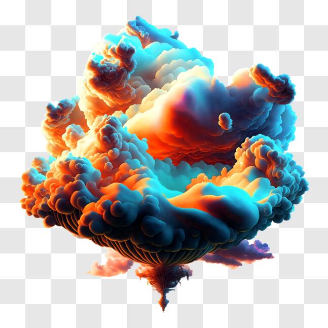 Download Vibrant 3D Cloud Formation PNG Online - Creative Fabrica