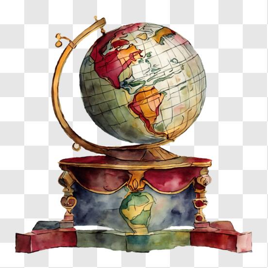 Globe terrestre vintage unique flottant dans l'eau globe -  Canada