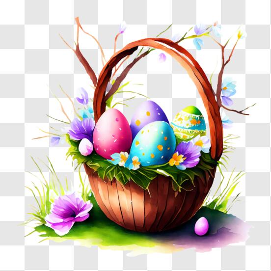 Easter Basket Eggs transparent PNG - StickPNG