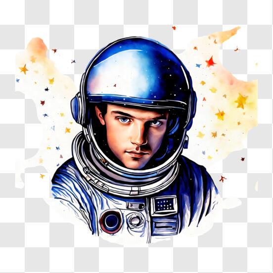 Scarica Illustrazione di astronauta che promuove l'esplorazione dello spazio  PNG Online - Creative Fabrica