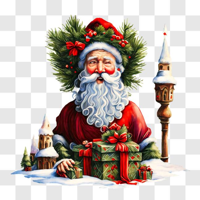 Emoji Black Santa Claus Christmas Tree Candy Cane Wrapping Paper