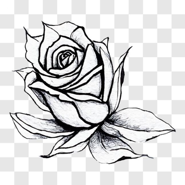 Download Learn How to Draw a Rose with Pen and Ink PNG Online ...