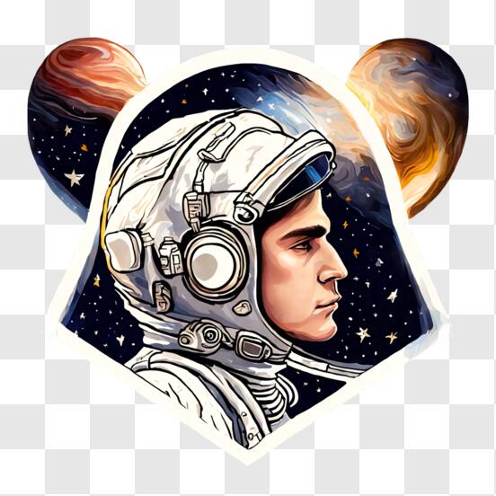 Casco de astronauta - Casco espacial' Pegatina