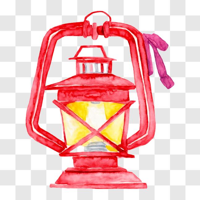 Scarica Pittura ad acquerello di lanterna rossa - Illuminata intensamente  su sfondo nero PNG Online - Creative Fabrica
