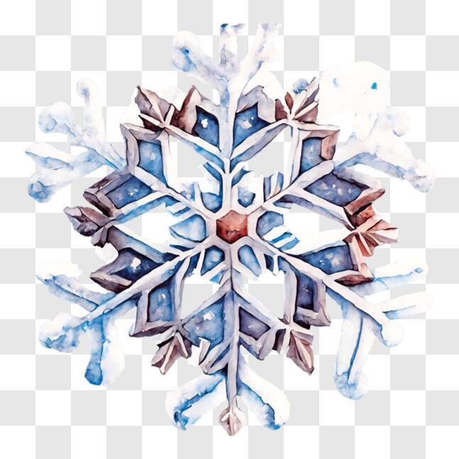 Download Beautiful Watercolor Snowflake for Winter PNG Online ...