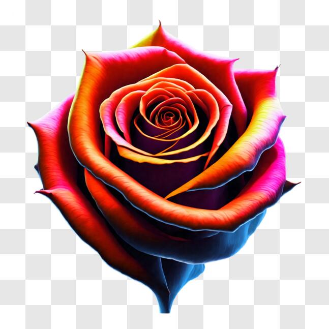 Download Vibrant and Multicolored Rose Flower PNGs Online - Creative ...
