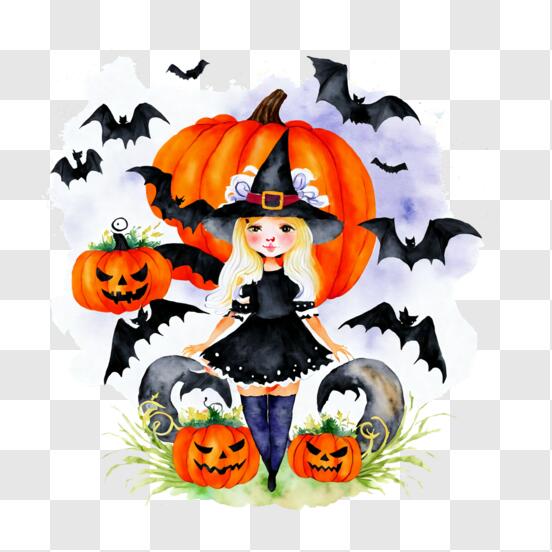 Uma Mulher Assustadora De Halloween Usando Chapéu De Bruxa E Um Lugar  Temático Encantador Com Abóboras PNG , Feliz Dia Das Bruxas, Assustador,  Adesivo De Dia Das Bruxas Imagem PNG e PSD