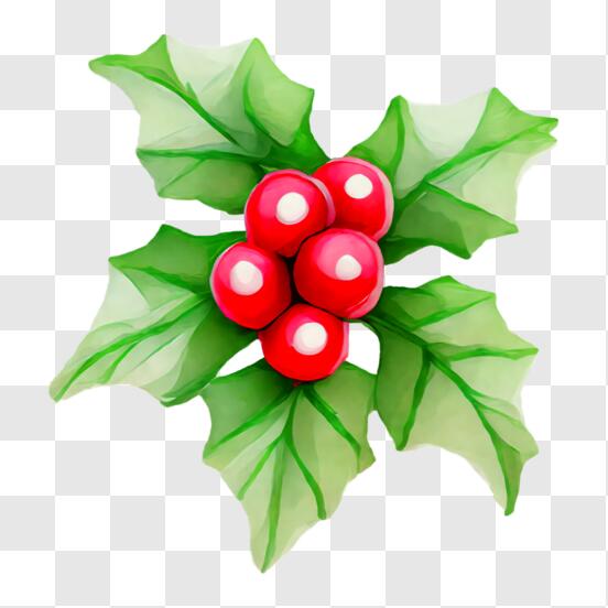Red holly berry with green stem and leaves png download - 3660*3464 - Free  Transparent Red Holly Berry png Download. - CleanPNG / KissPNG