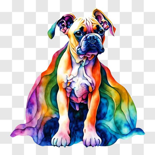 Scarica Bulldog Francese Colorato con Coperta Arcobaleno - Foto