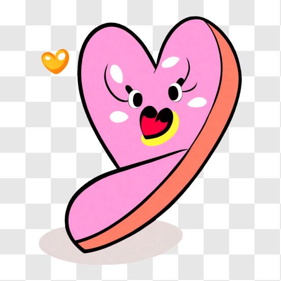 Download Pink Heart-Shaped Sticker Decoration PNG Online