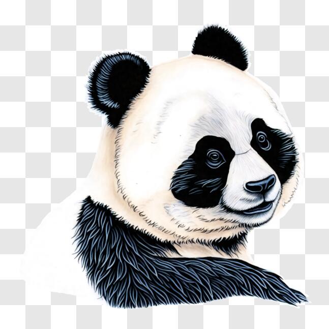 Desenho realista do panda gigante · Creative Fabrica