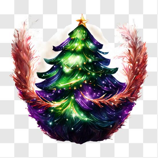 Baixe Decoração festiva de árvore de Natal PNG - Creative Fabrica