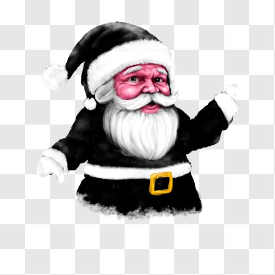 Desenho para colorir preto e branco de Papai Noel fofo de Natal · Creative  Fabrica