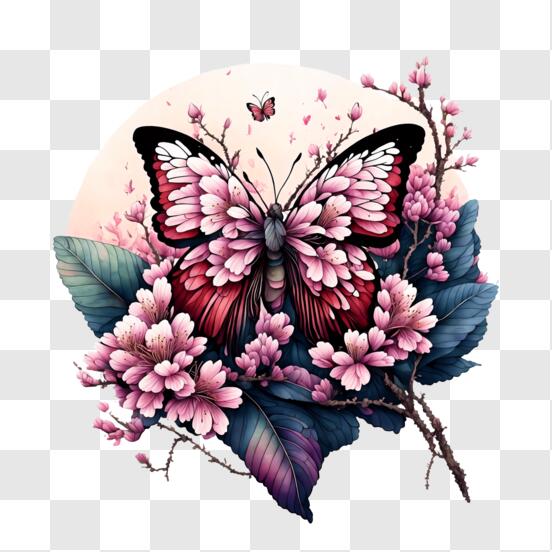 Butterfly Half Flowers Stock Illustrations – 53 Butterfly Half Flowers  Stock Illustrations, Vectors & Clipart - Dreamstime