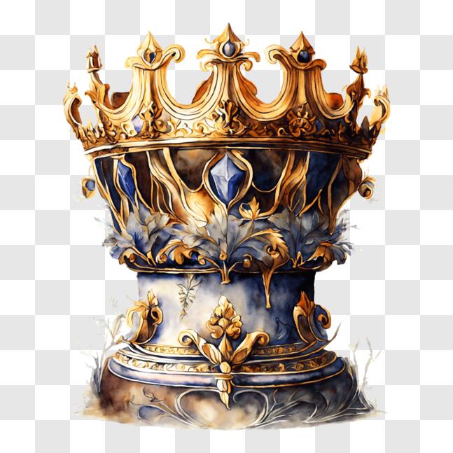 Download Blue and Gold Crown - Ornamental or Symbolic PNG Online ...