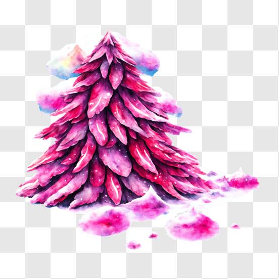 Arte 3D de árvore de Natal rosa · Creative Fabrica