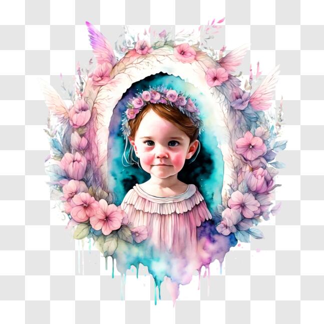 Download Young girl with flowers in her hair - Arts and Crafts ...